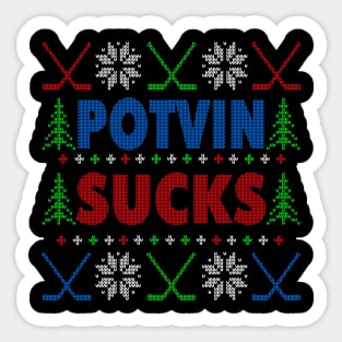 Potvin Sucks Ugly Christmas Sweater Design Sticker